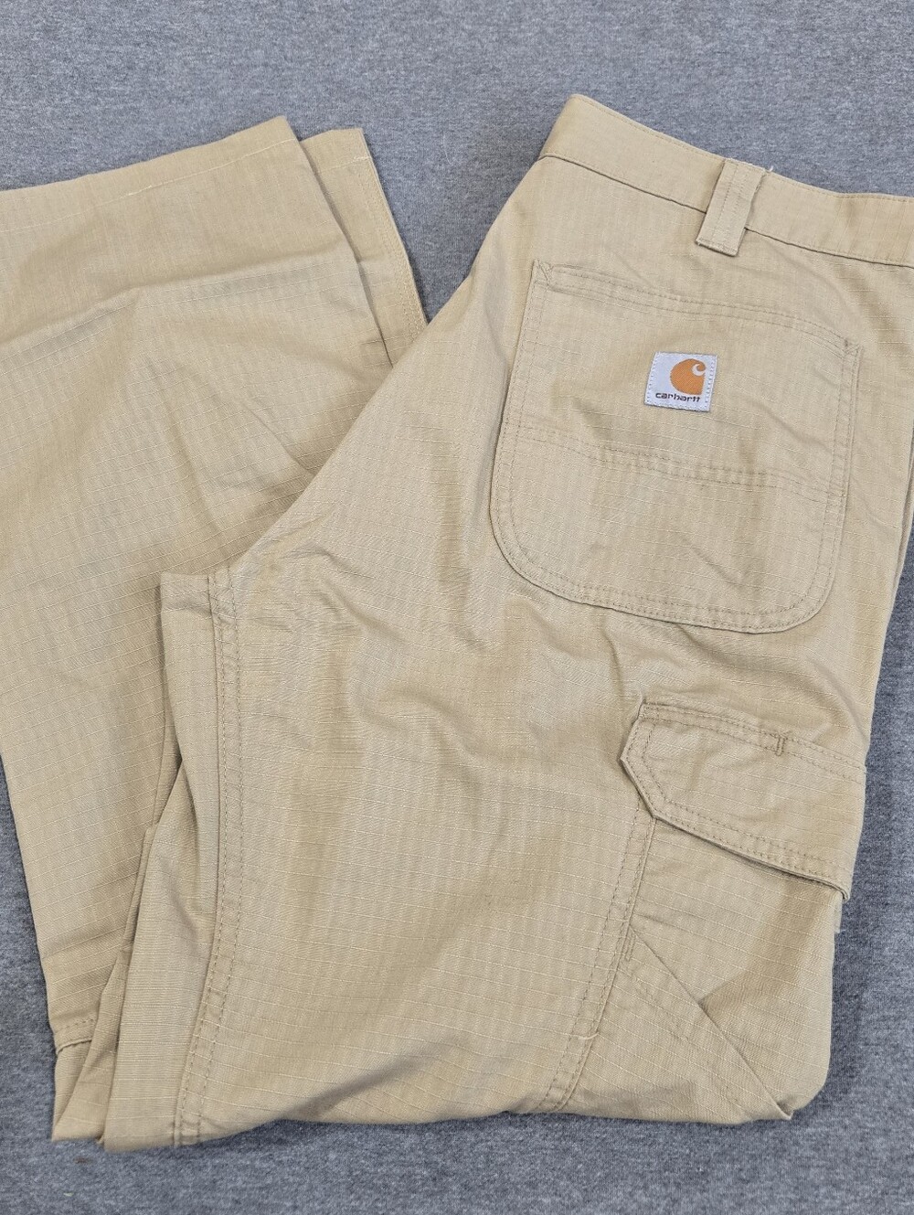 Carhartt Pants Force Relaxed Fit Work Ripstop Canvas Cargo Mens 34x32 104200 Tan